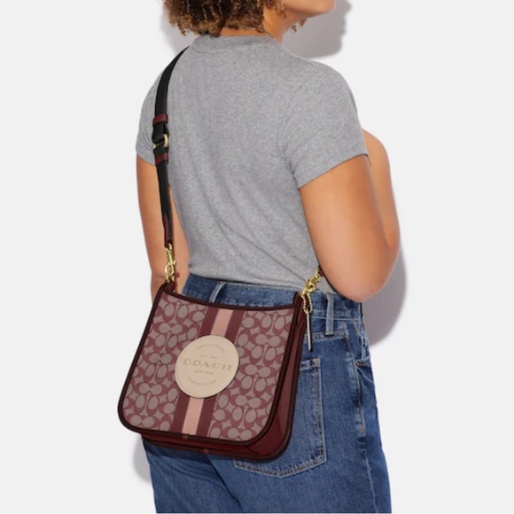 Coach Dempsey File Bag In Signature Jacquard With Stripe And Coach Patch - Picture 2 of 5